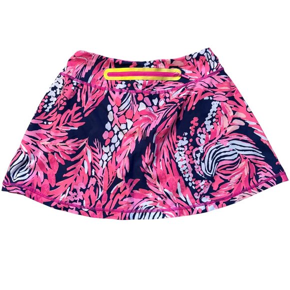 Lilly Pulitzer Luxletic XXS Skort Pink/Blue Tropical Print Polyester/Spandex - Picture 3 of 3